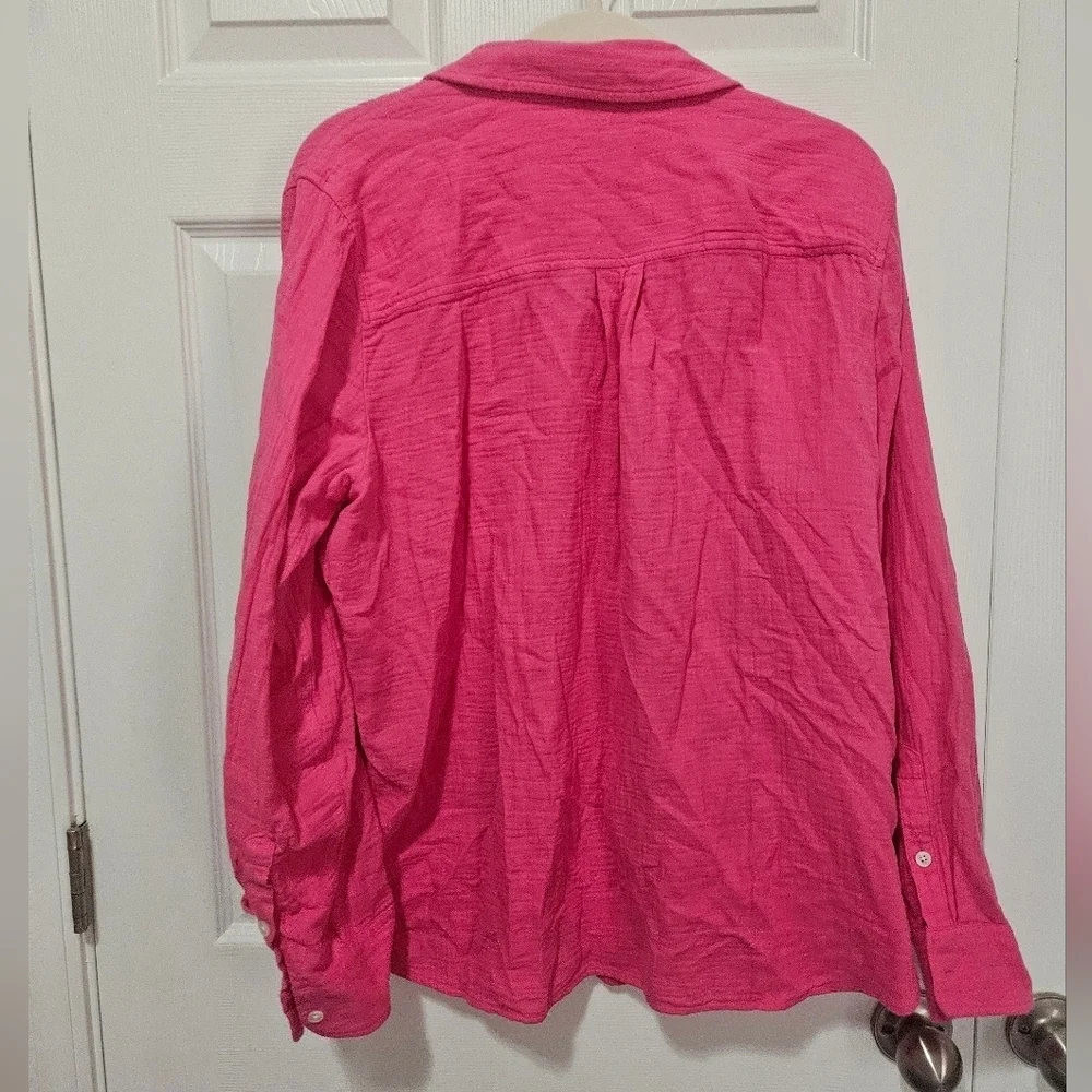 J. Crew Factory 100% Cotton Crinkle Gauze Button Up XL
